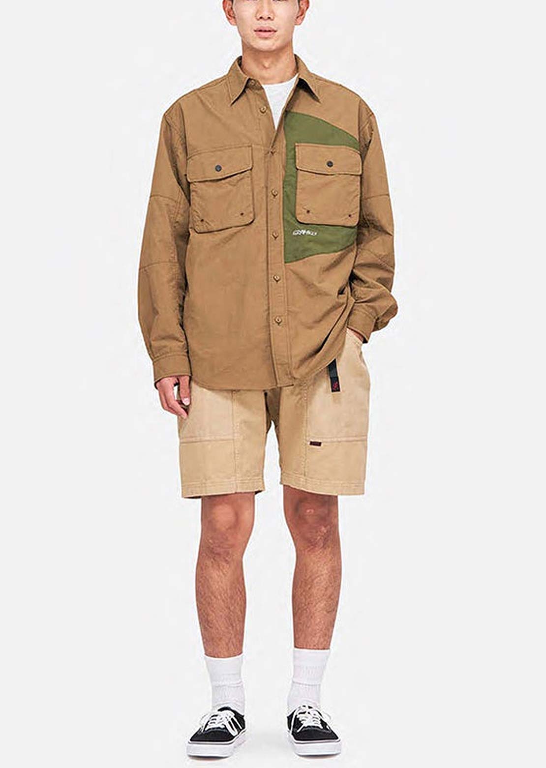Gramicci Men&#39;s Nylon Brentwood Button Up Shirt Coyote