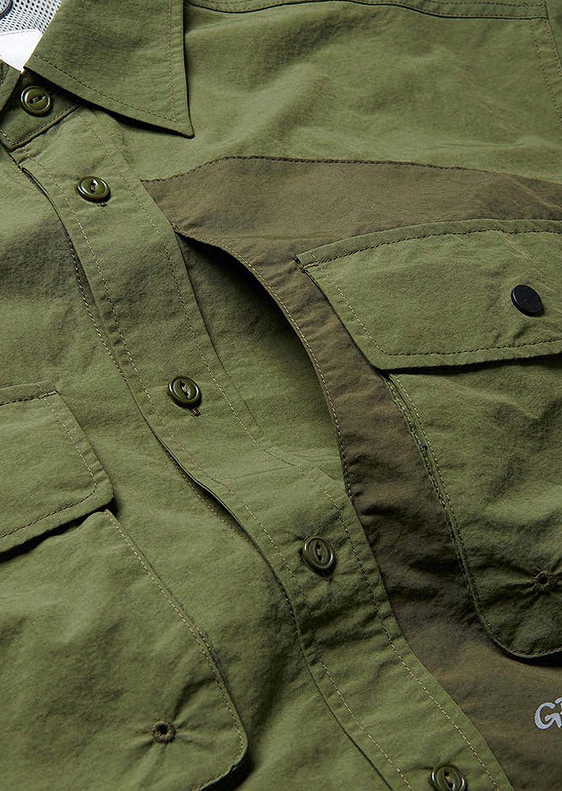 Gramicci Men&#39;s Nylon Brentwood Button Up Shirt Olive