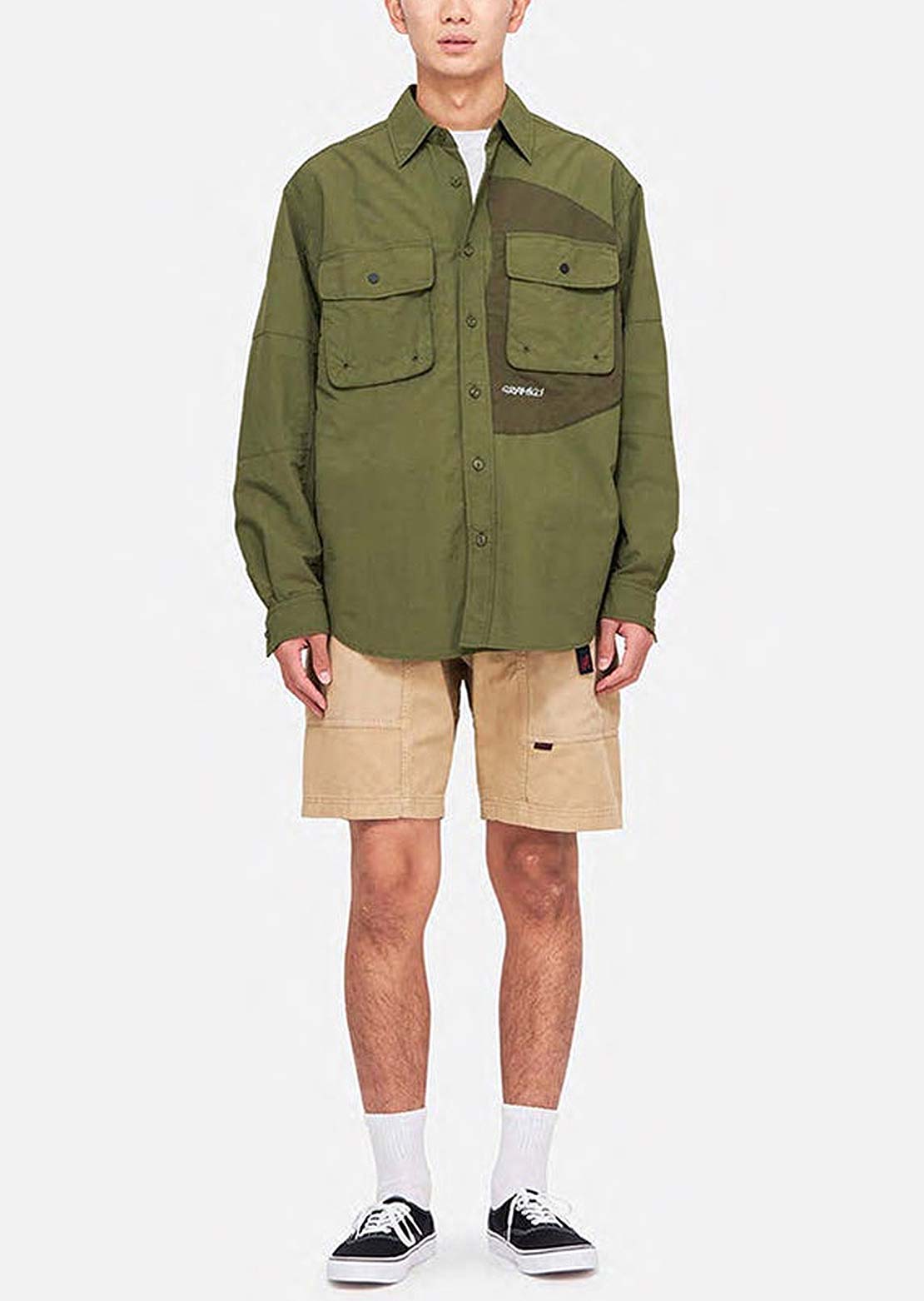 Gramicci Men&#39;s Nylon Brentwood Button Up Shirt Olive