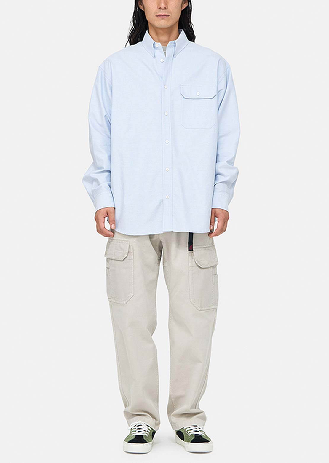 Gramicci Men&#39;s Oxford Stance Button Up Shirt Sky Blue