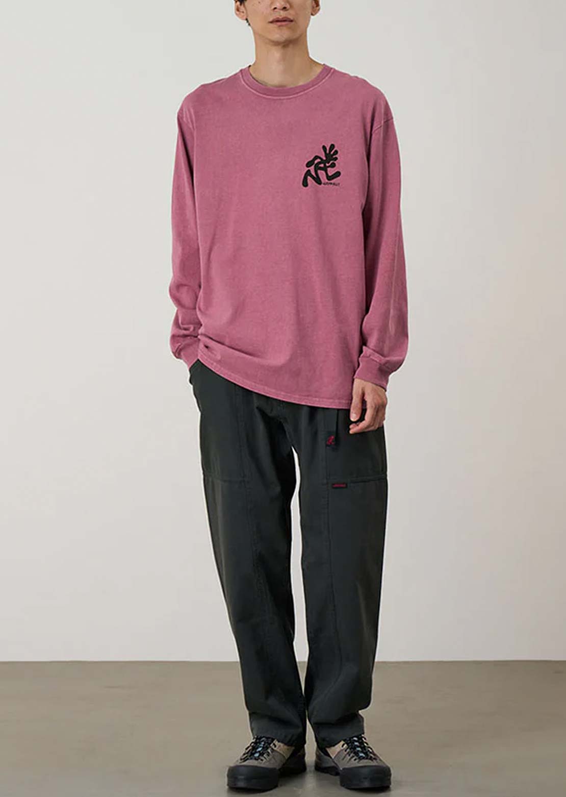 Gramicci Men's Running Man Pigment Dyed Long Sleeve Red Pigment