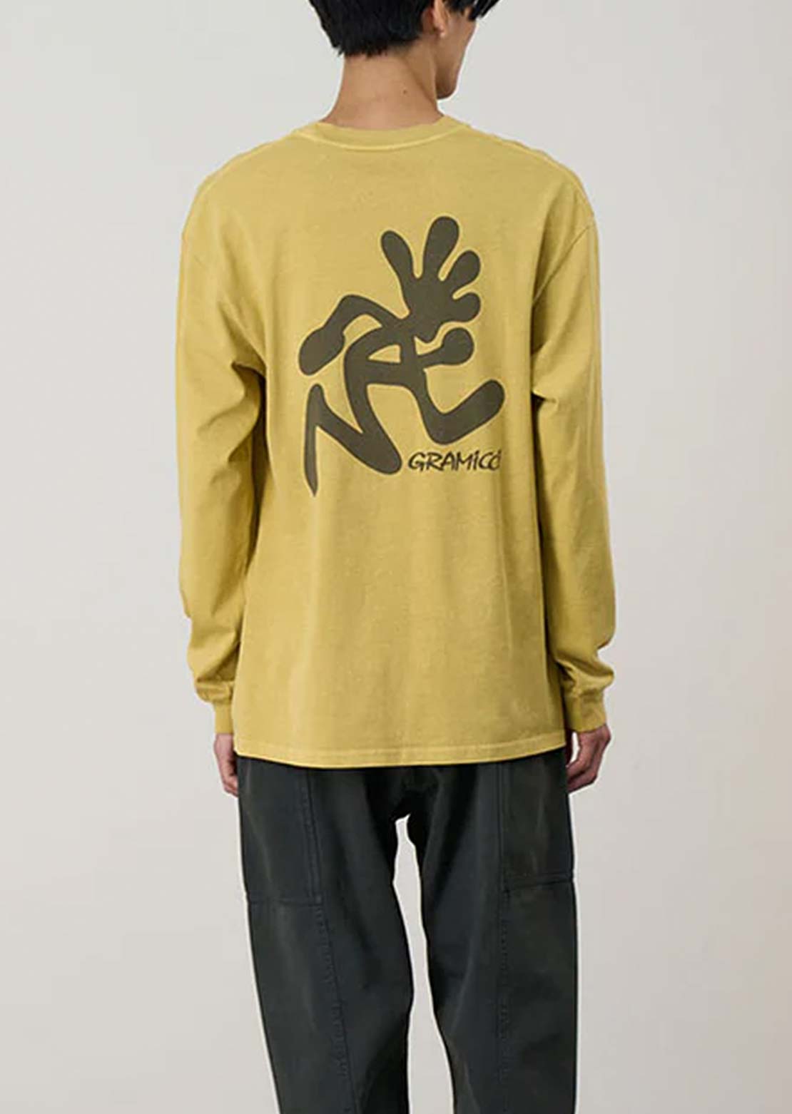 Gramicci Men's Running Man Pigment Dyed Long Sleeve Sulphur Pigment