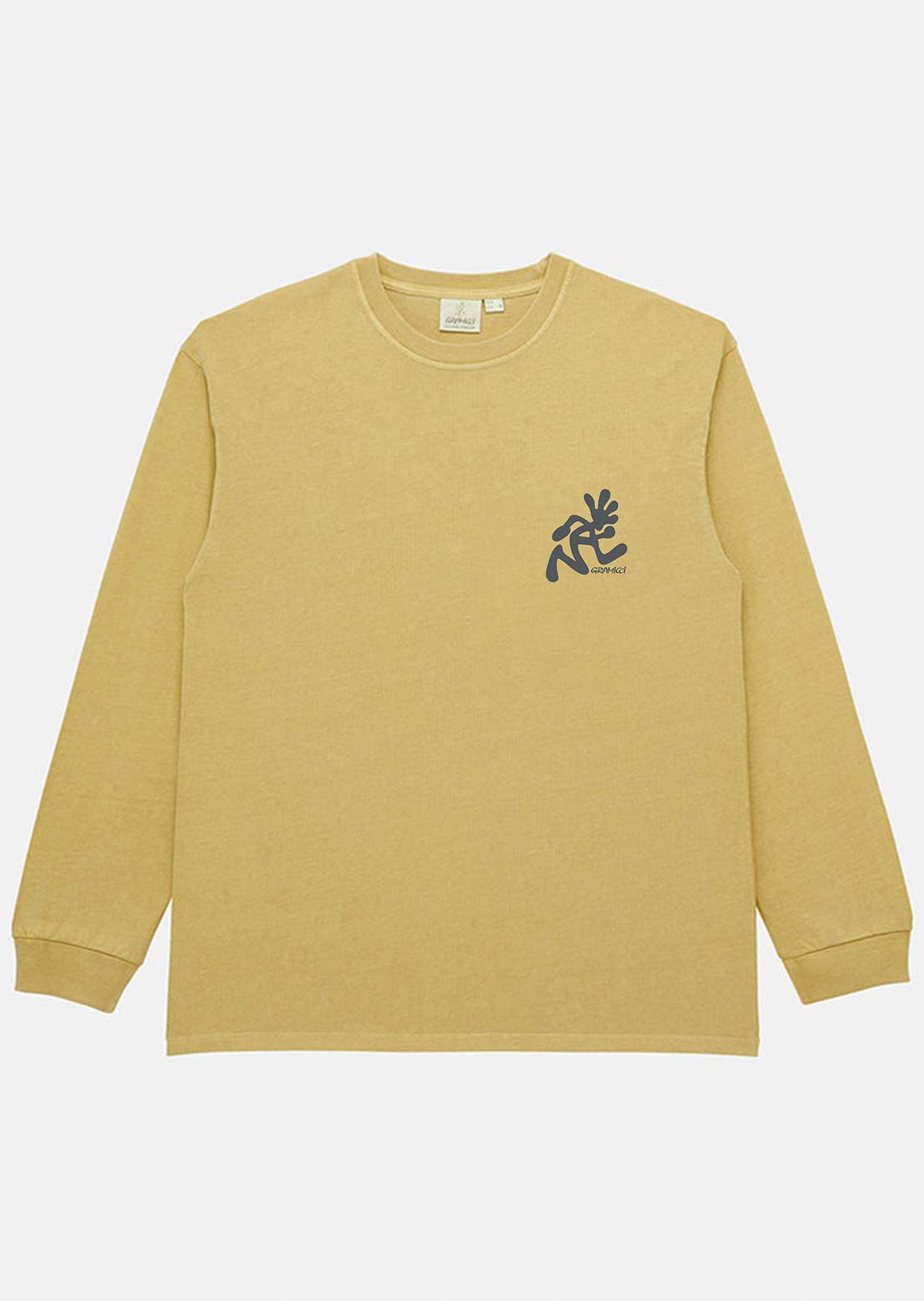 Gramicci Men's Running Man Pigment Dyed Long Sleeve Sulphur Pigment