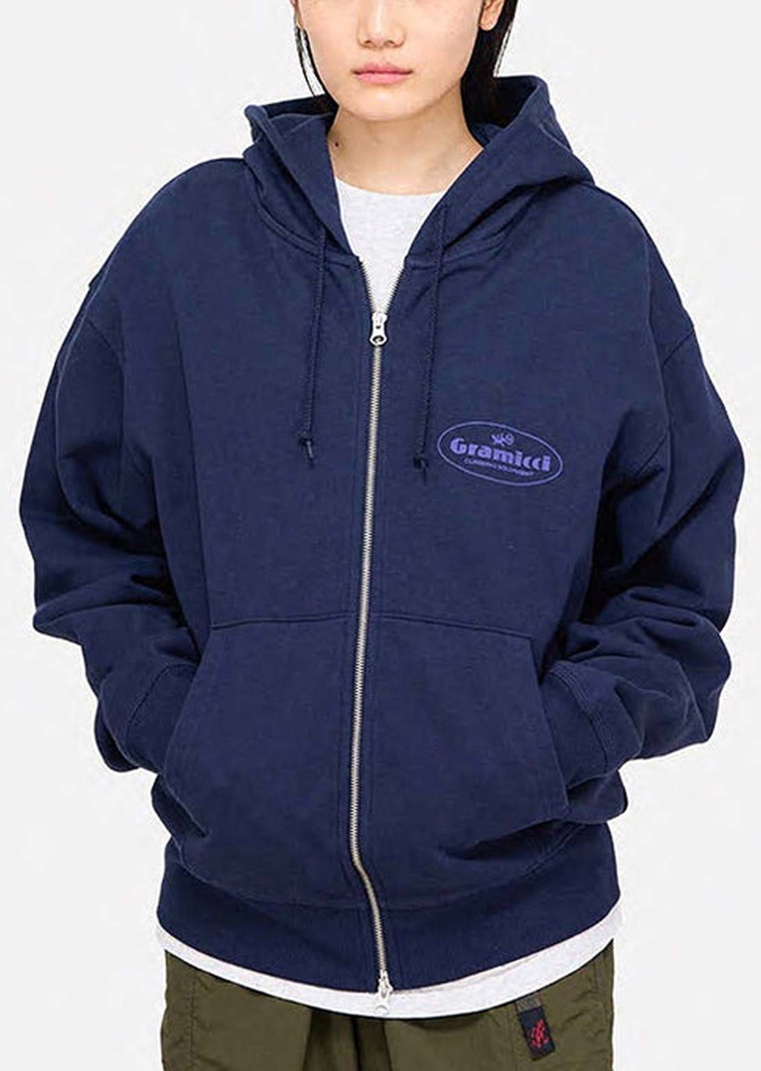 Gramicci Unisex Climbing Equipment Zip Sweatshirt Hood Navy