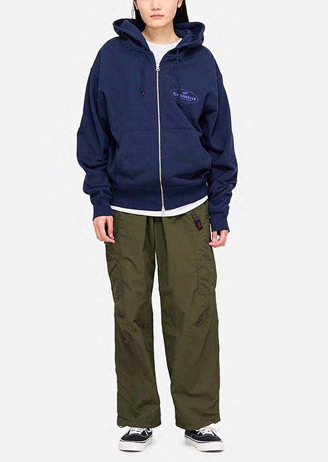 Gramicci Unisex Climbing Equipment Zip Sweatshirt Hood Navy