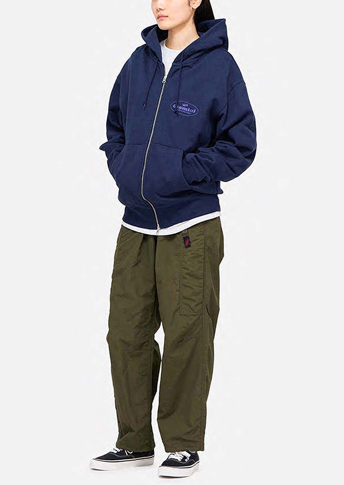 Gramicci Unisex Climbing Equipment Zip Sweatshirt Hood Navy