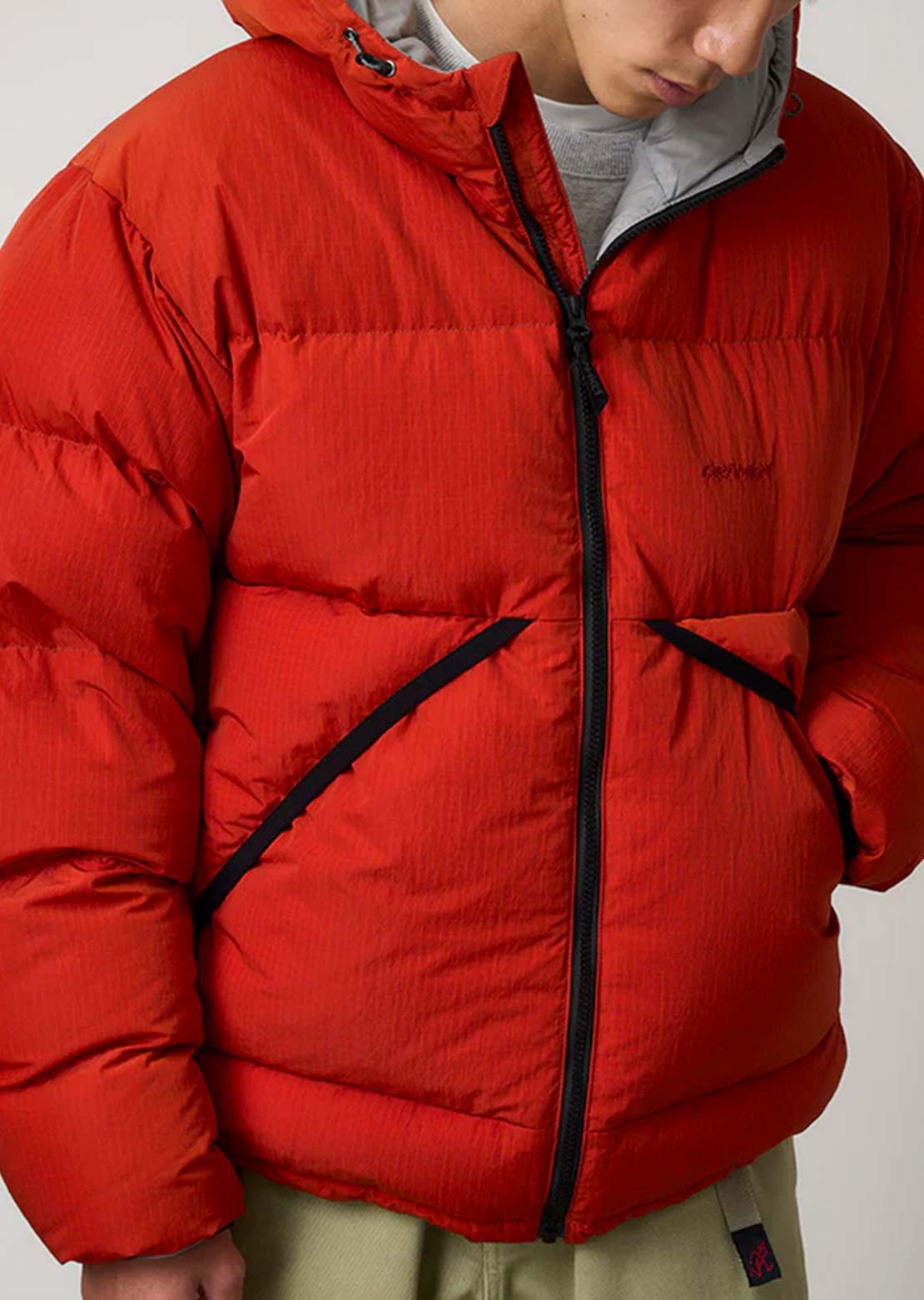 Gramicci Unisex Down Puffer Hooded Jacket Burnt Red