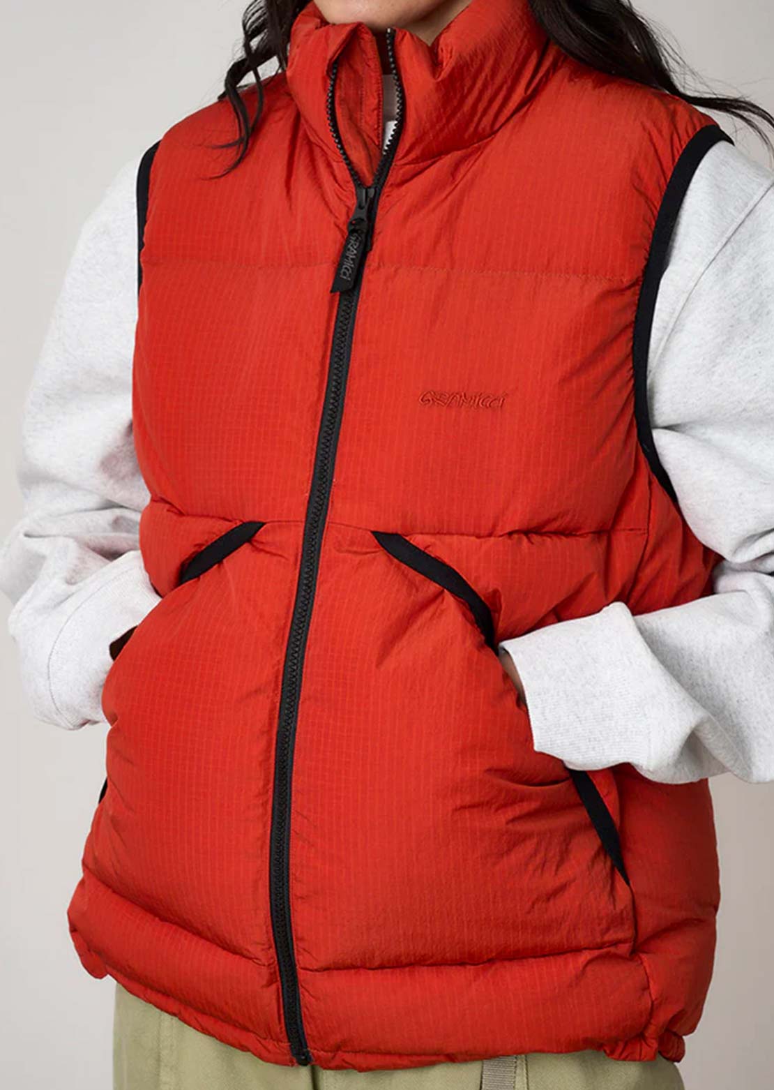 Gramicci Unisex Down Puffer Vest Burnt Red
