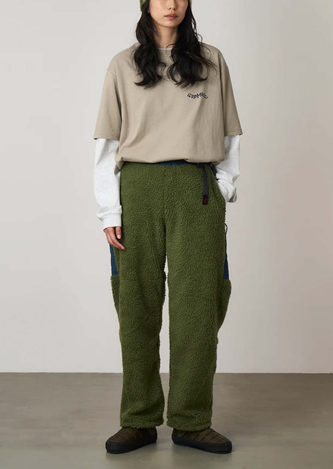 Gramicci Unisex Nylon Sherpa Pants Olive/Dusty Navy