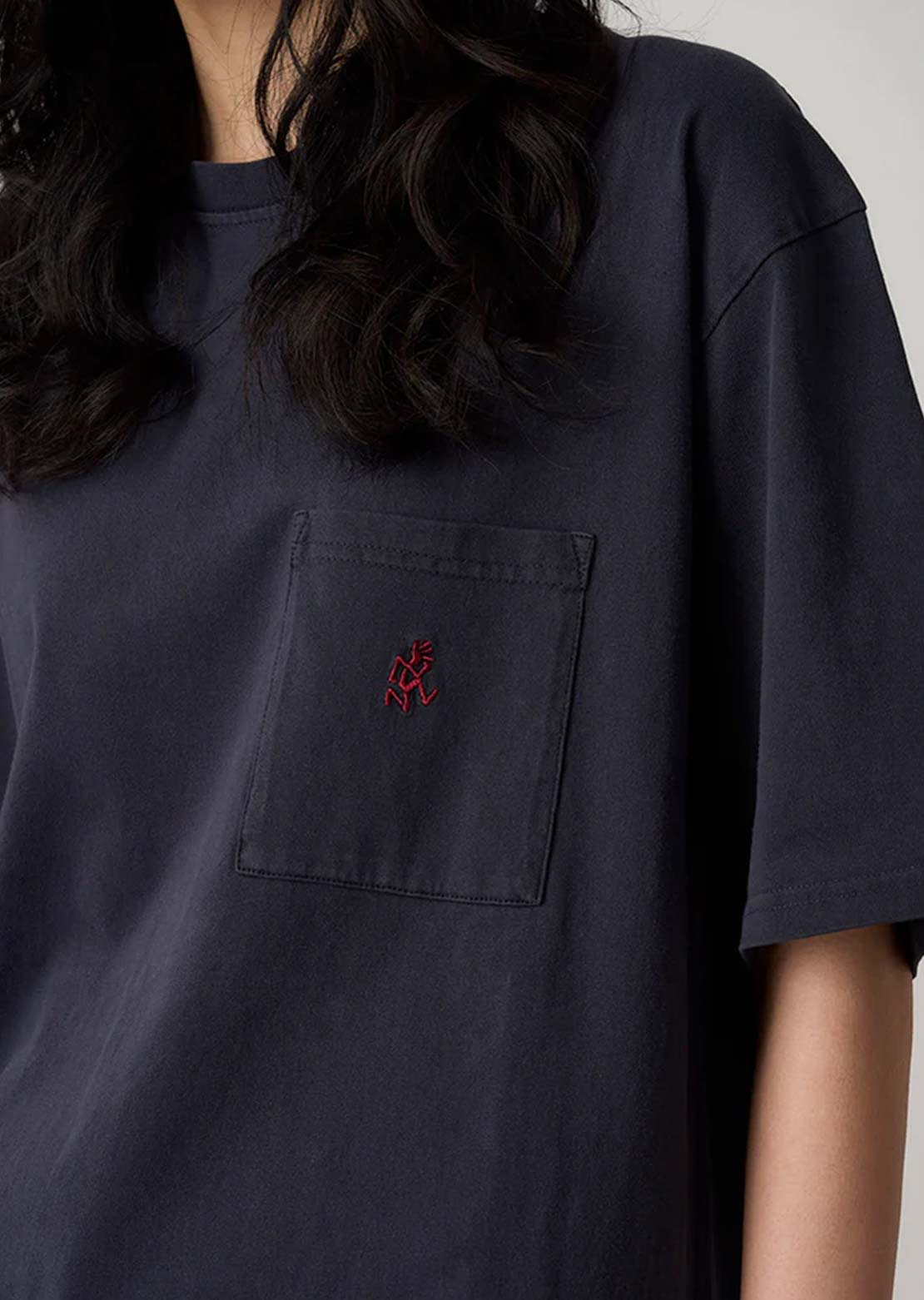 Gramicci Unisex One Point Pigment Dyed T-Shirt Navy Pigment