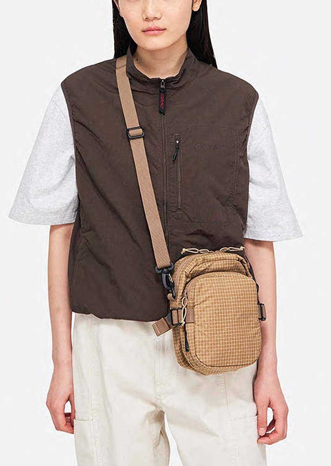 Gramicci Unisex Ripstop Mini Shoulder Bag Beige