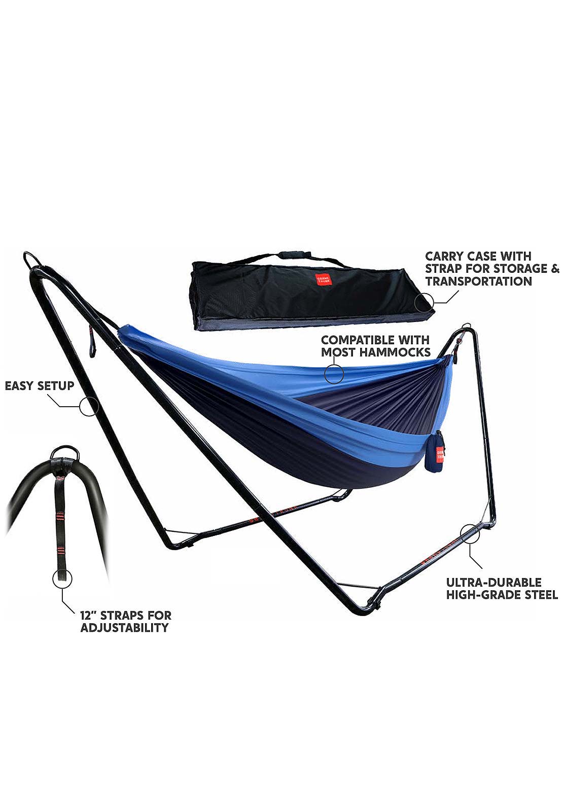 Grand Trunk Hangout Hammock Stand with Bag Blue