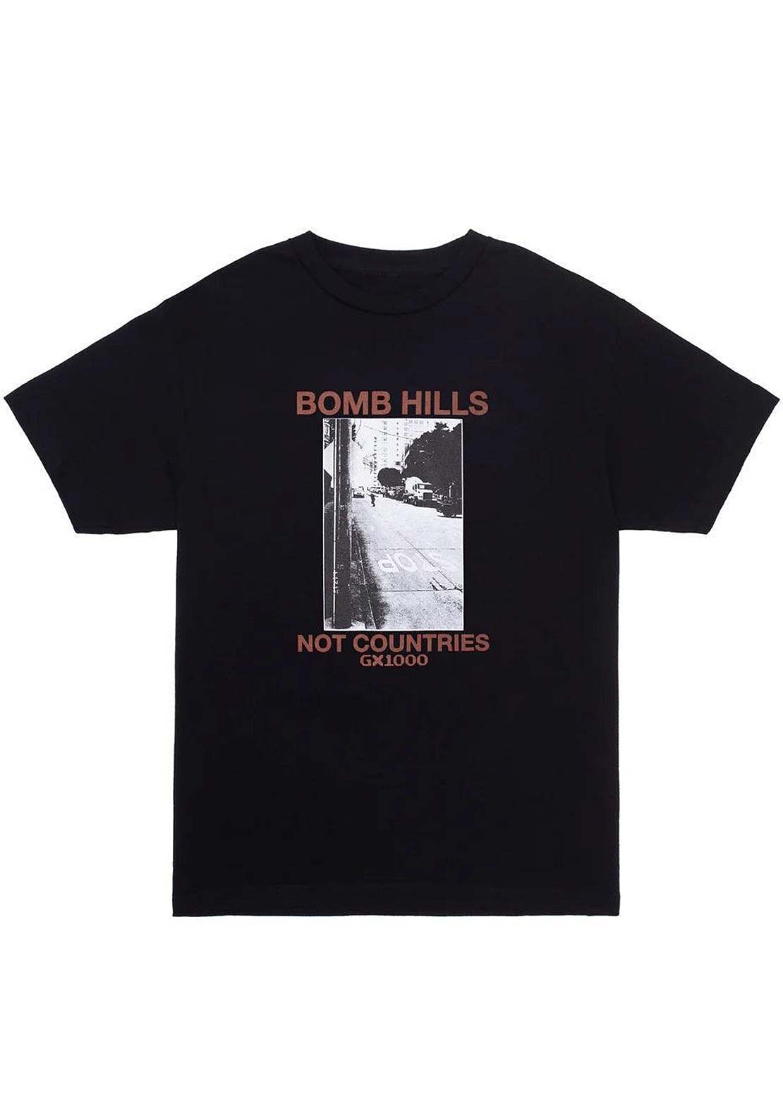 GX1000 Bomb Hills Not Countries T-Shirt Black/Brown