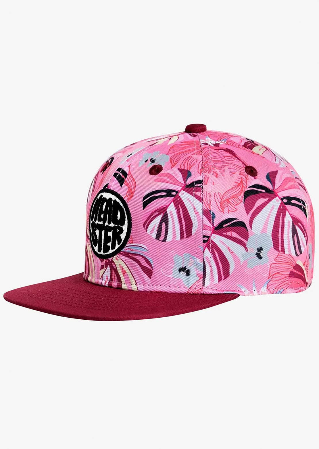 Headster Junior Panama Snapback Cap Rasberry Red