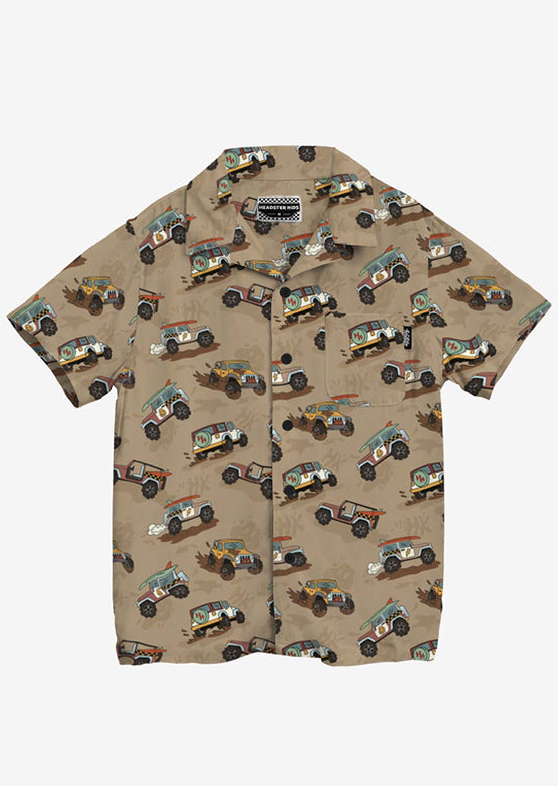 Headster Toddler All Terrain Fun Button Up Shirt Beige Sand