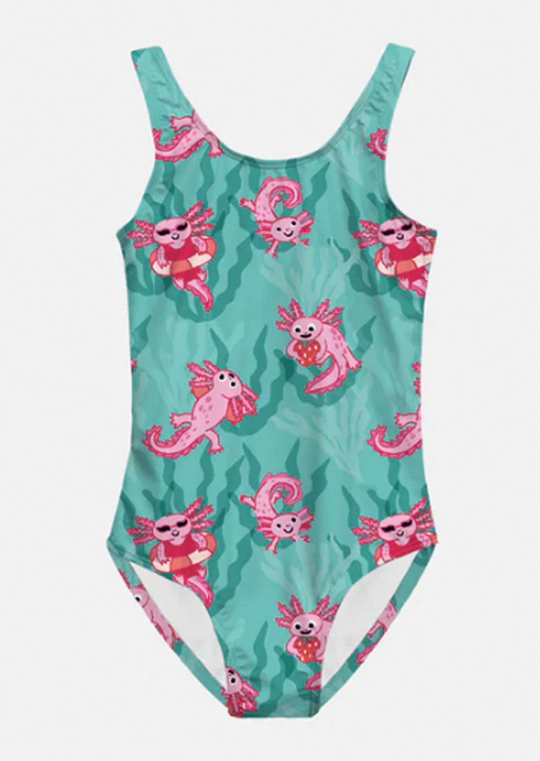 Headster Toddler Axolotl Dip Swimsuit Lagoona Blue