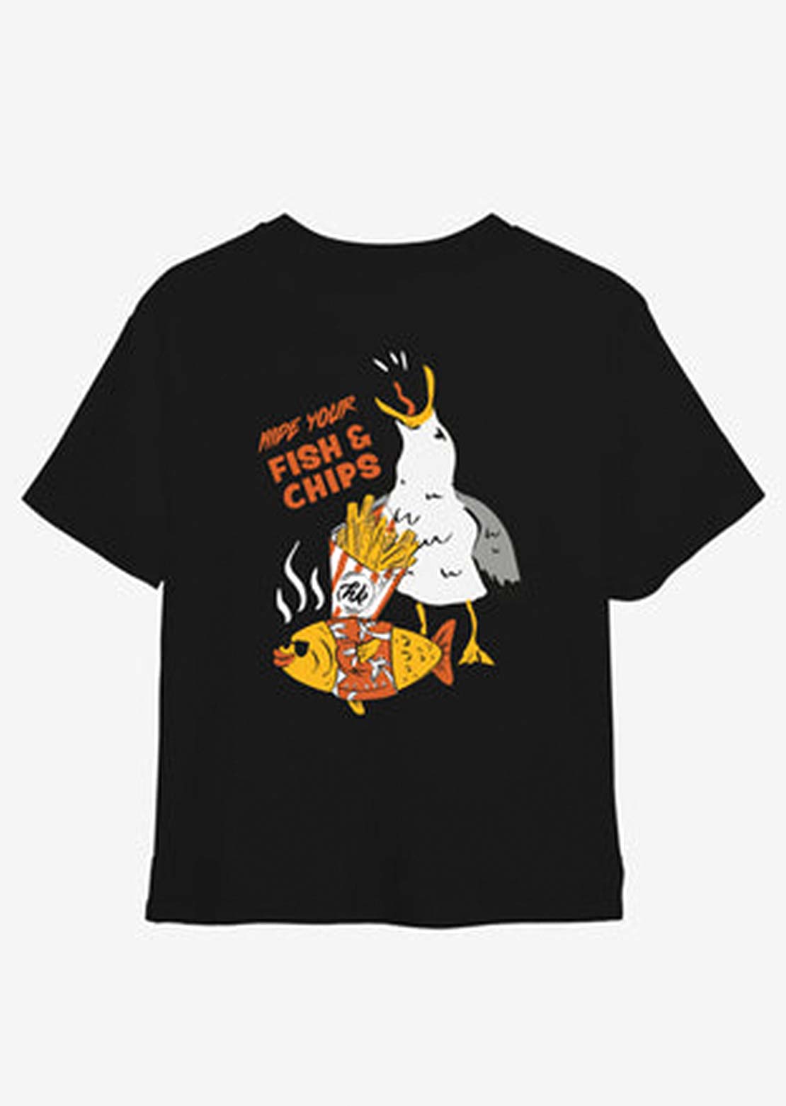 Headster Toddler Fish & Chips T-Shirt Black