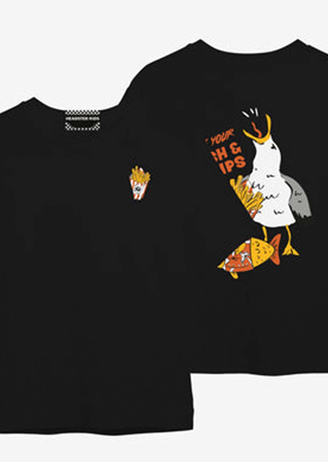 Headster Toddler Fish & Chips T-Shirt Black