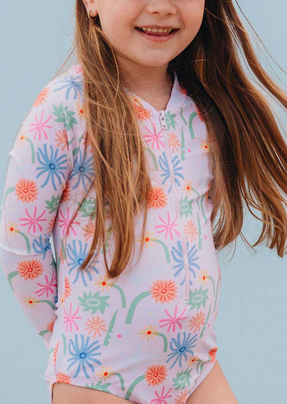 Headster Toddler Garden Groove Long Sleeve One Piece Swimsuit Mary's Rose