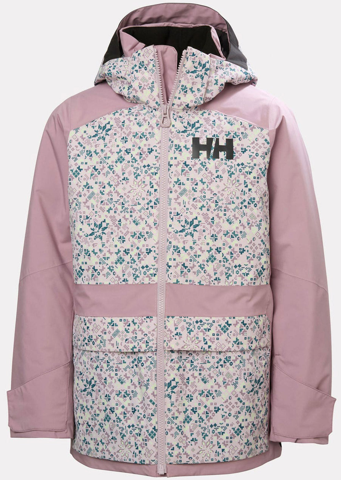 Helly Hansen Junior Stellar 2.0 Jacket Purple Clay AOP