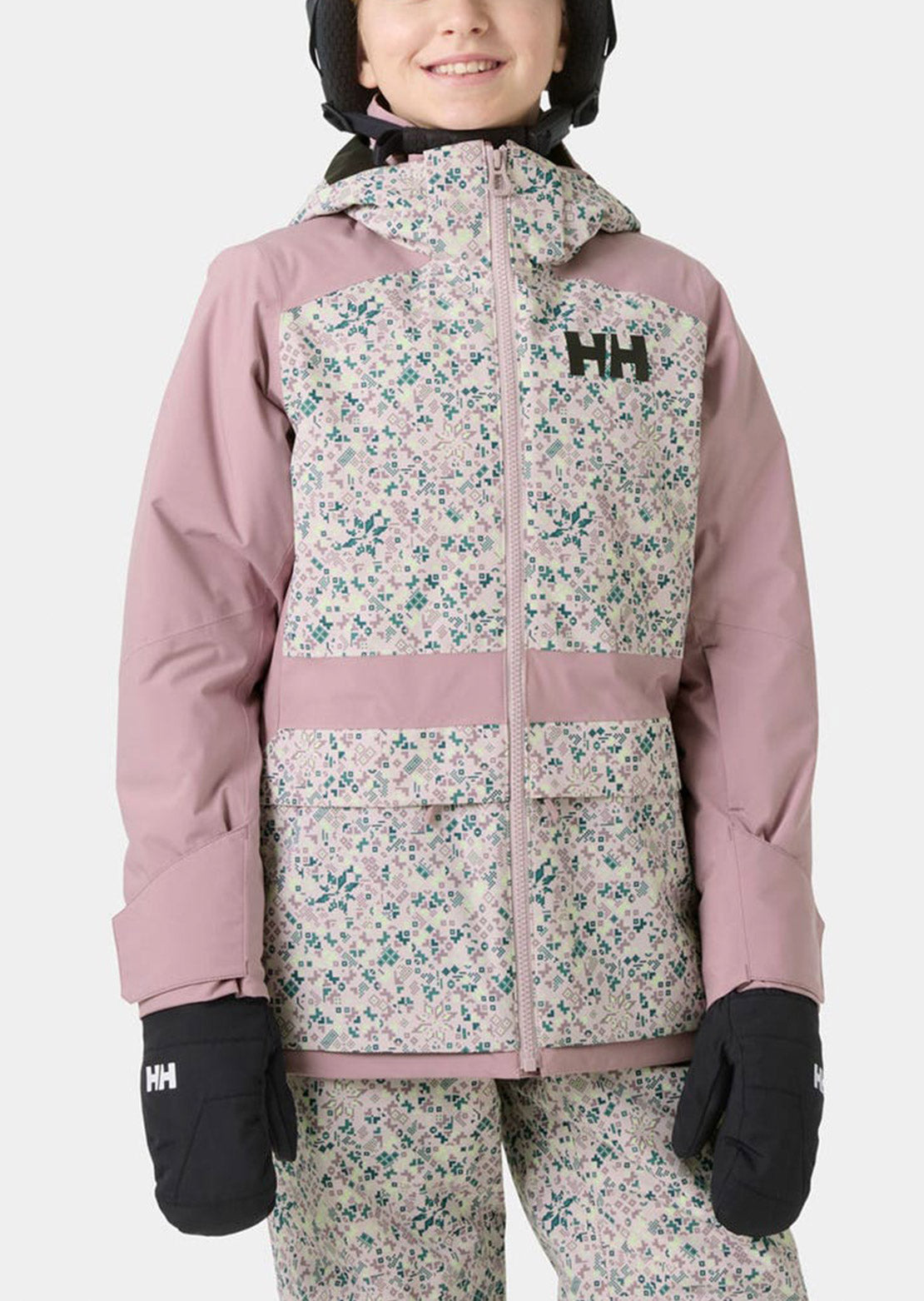 Helly Hansen Junior Stellar 2.0 Jacket Purple Clay AOP