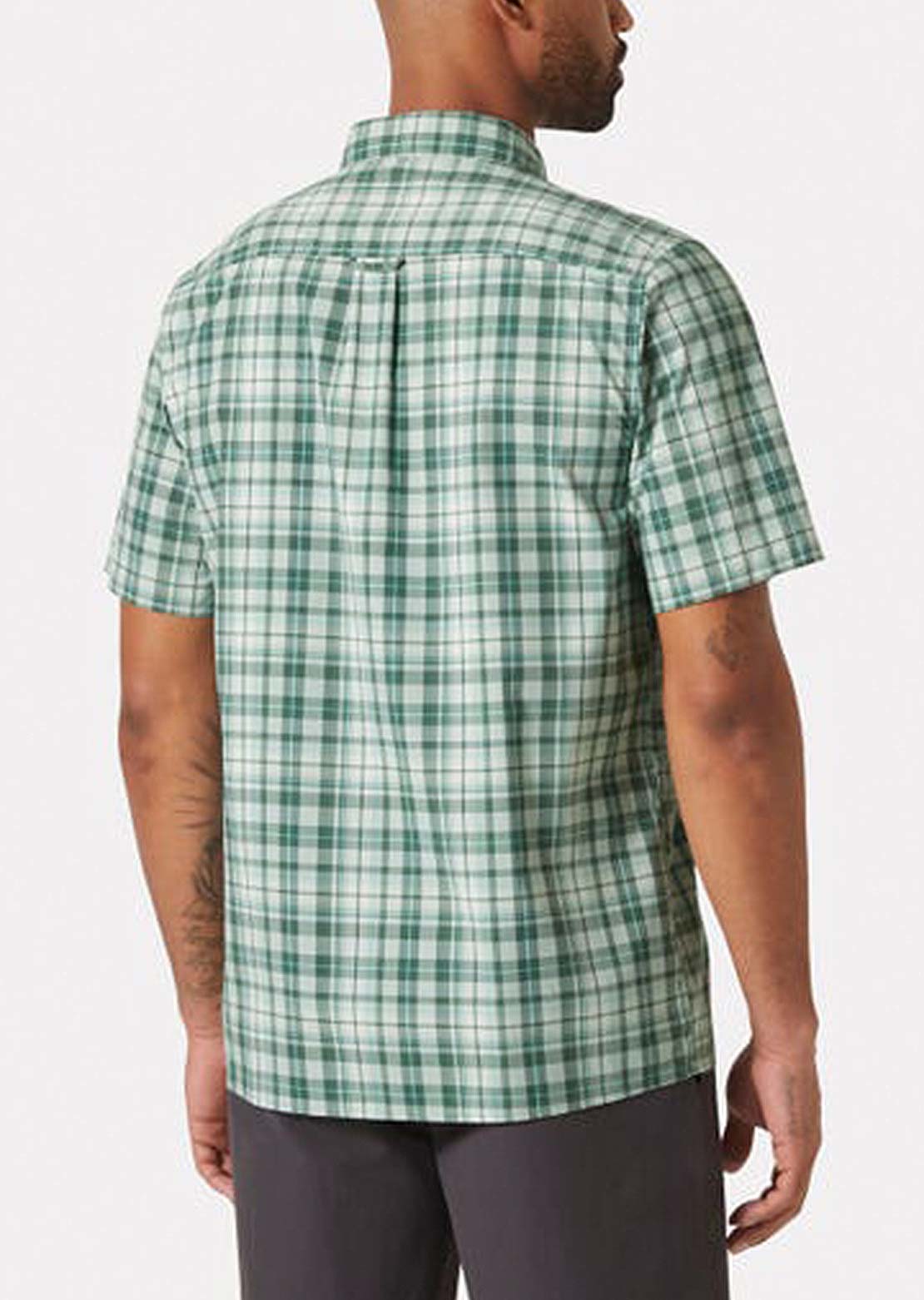 Helly Hansen Men's Fjord QD 2.0 Button Up Shirts Green Mist Shore Plaid