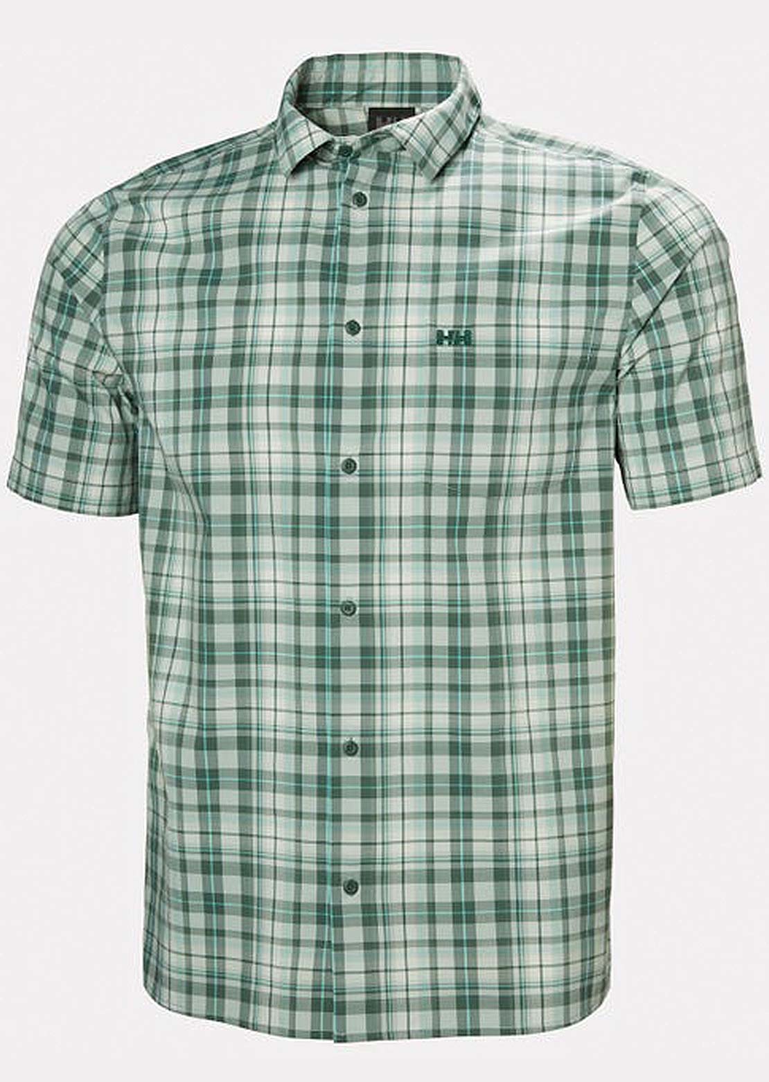 Helly Hansen Men's Fjord QD 2.0 Button Up Shirts Green Mist Shore Plaid