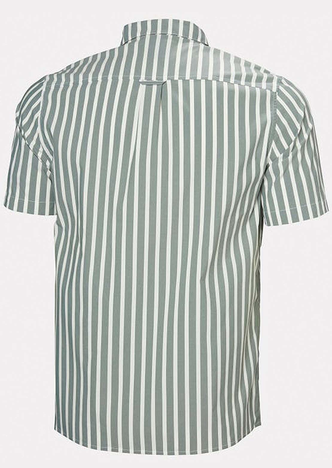 Helly Hansen Men's Fjord QD 2.0 Button Up Shirts Jungle Green Stripe