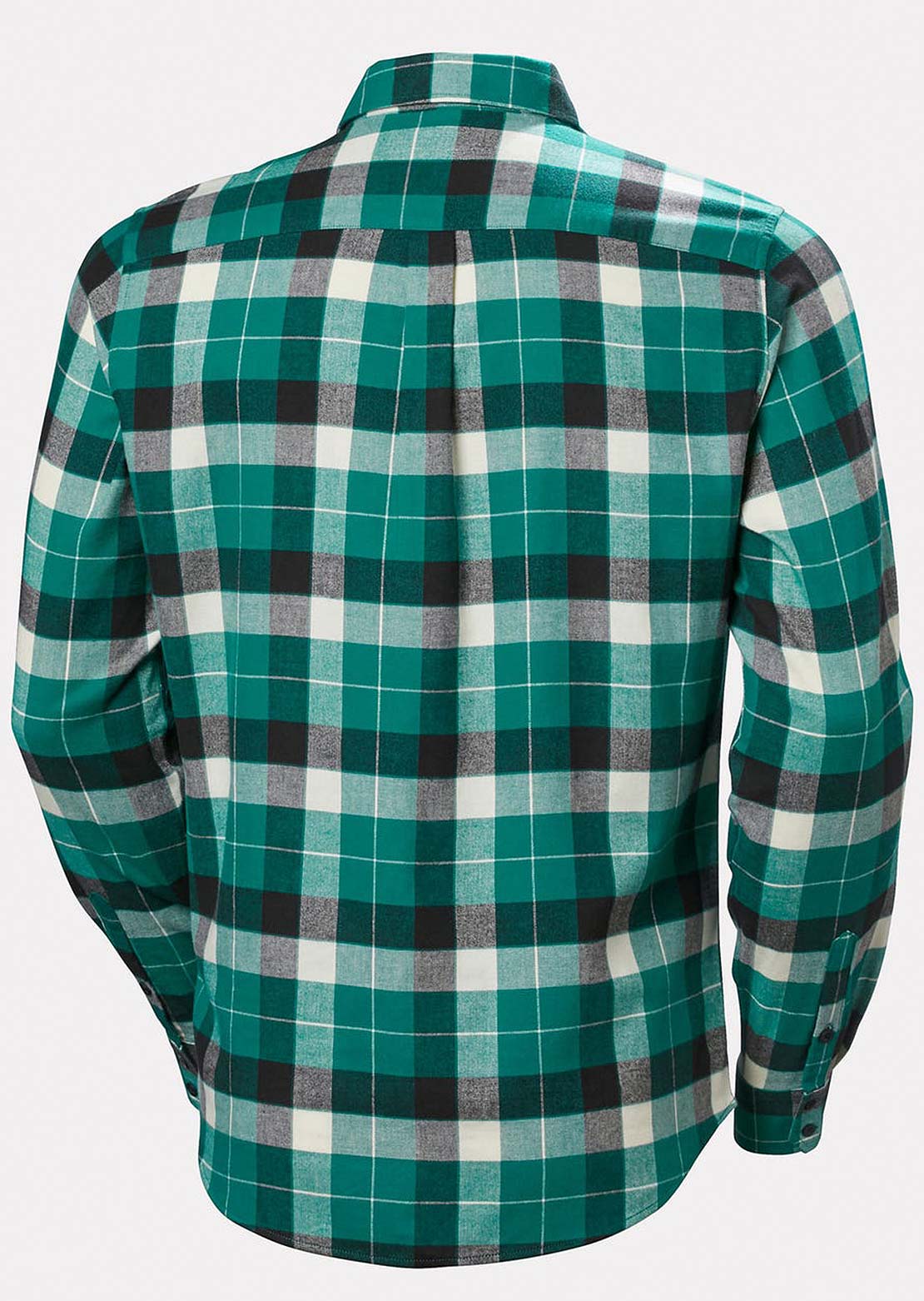 Helly Hansen Men's Lokka Flannel Button Up Shirt Emerald Box Stripe Plaid