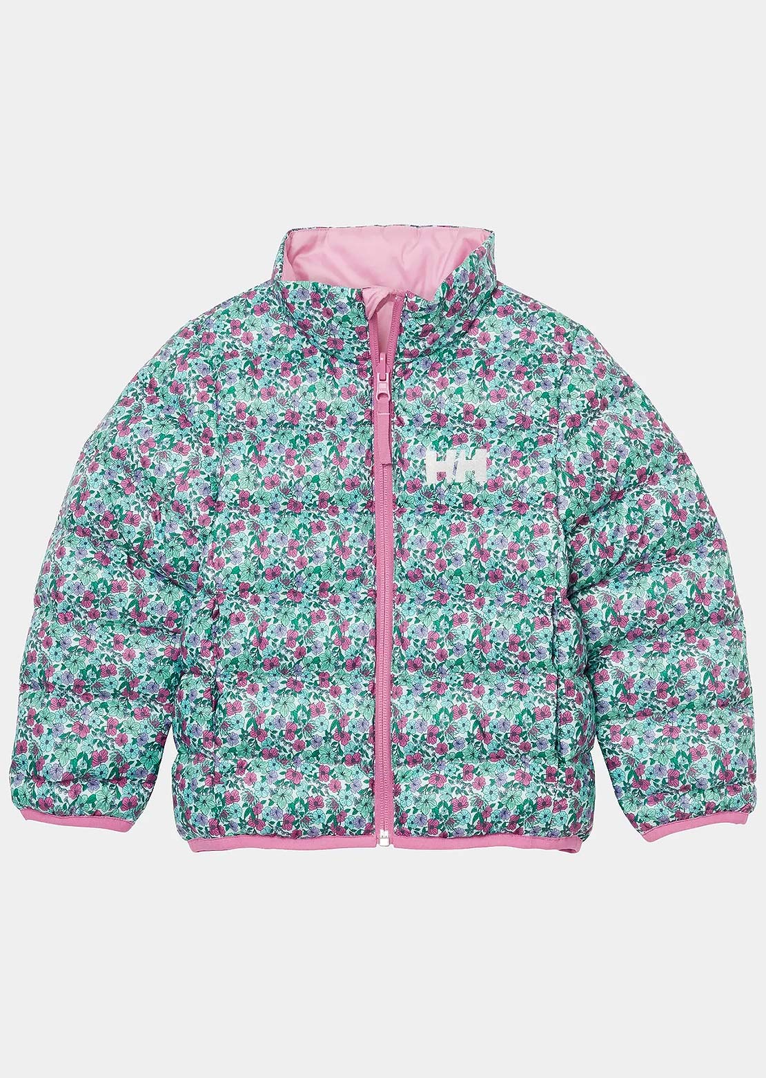 Helly Hansen Toddler Dalen Reversible Jacket Pink Lavender Floral AOP