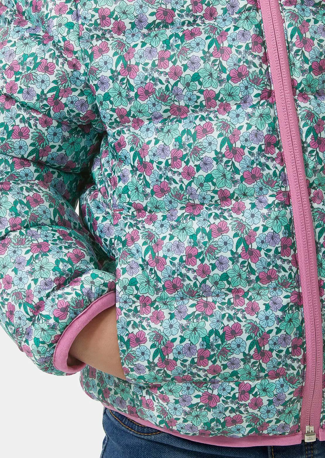 Helly Hansen Toddler Dalen Reversible Jacket Pink Lavender Floral AOP