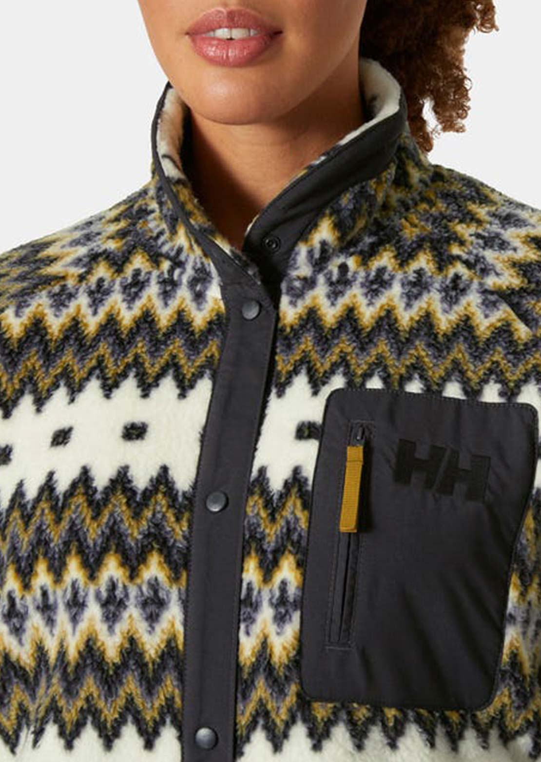 Helly Hansen Women's Imperial Printed Pile Snap Jacket Snow Nordic Knit