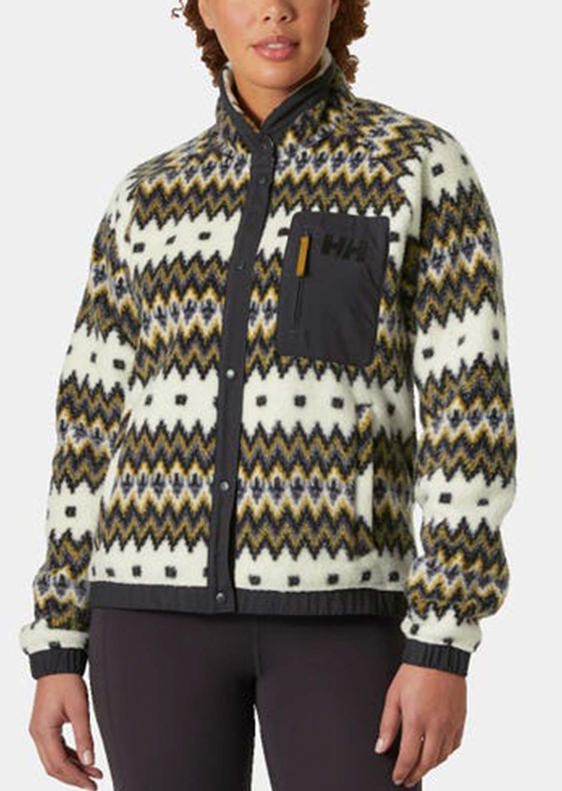 Helly Hansen Women's Imperial Printed Pile Snap Jacket Snow Nordic Knit