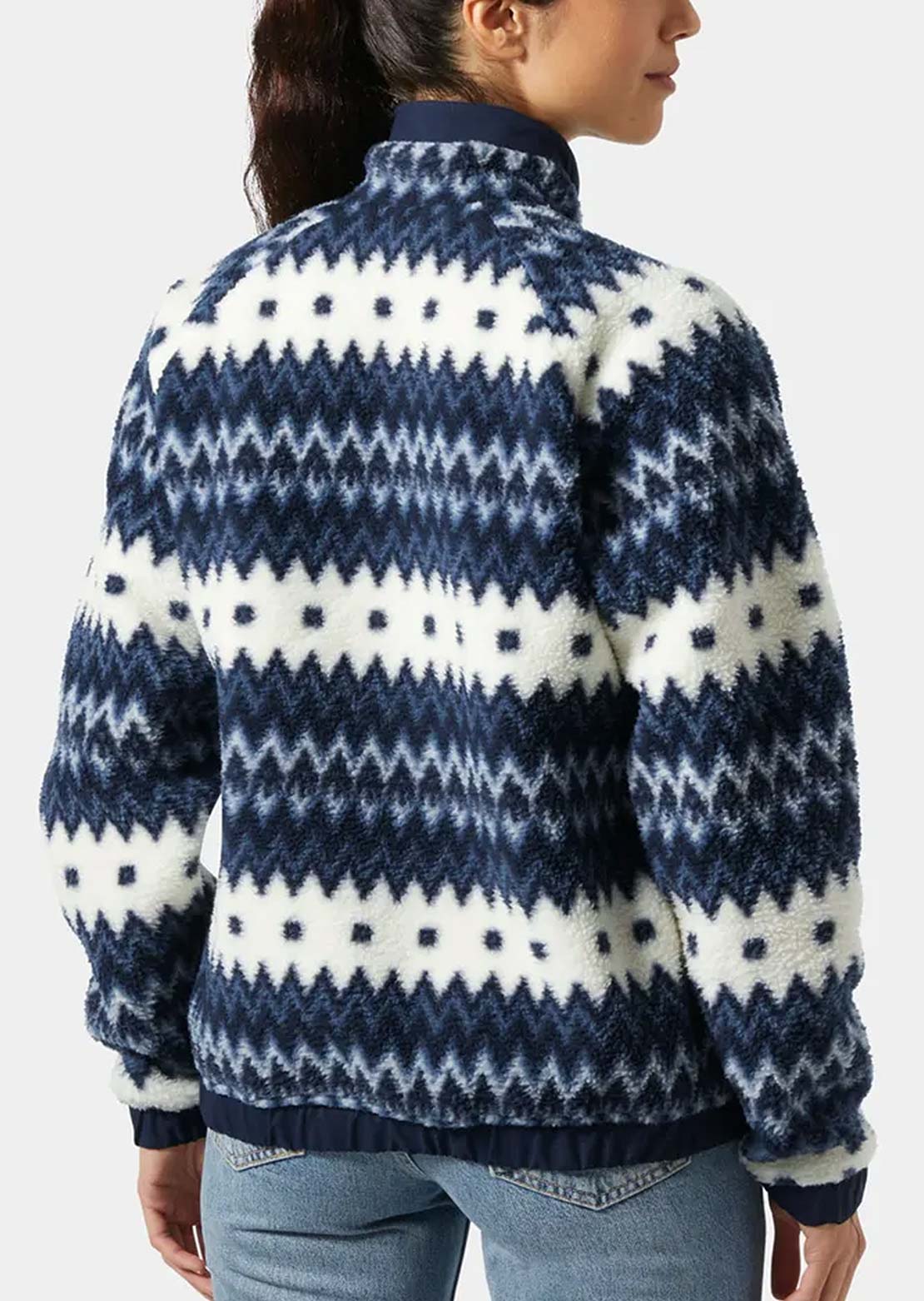 Helly Hansen Women's Imperial Printed Pile Snap Top Navy Nordic AOP