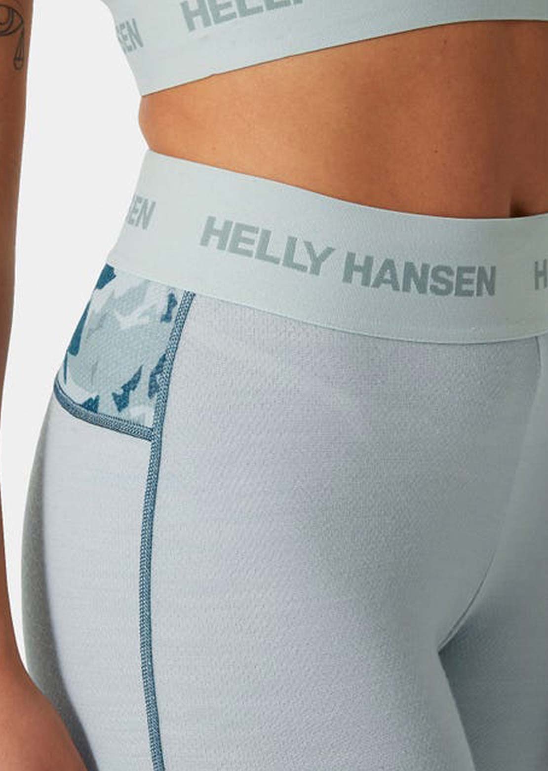 Helly Hansen Women's Lifa Merino Midw Gra Pants Green Mist Mountain Camo A