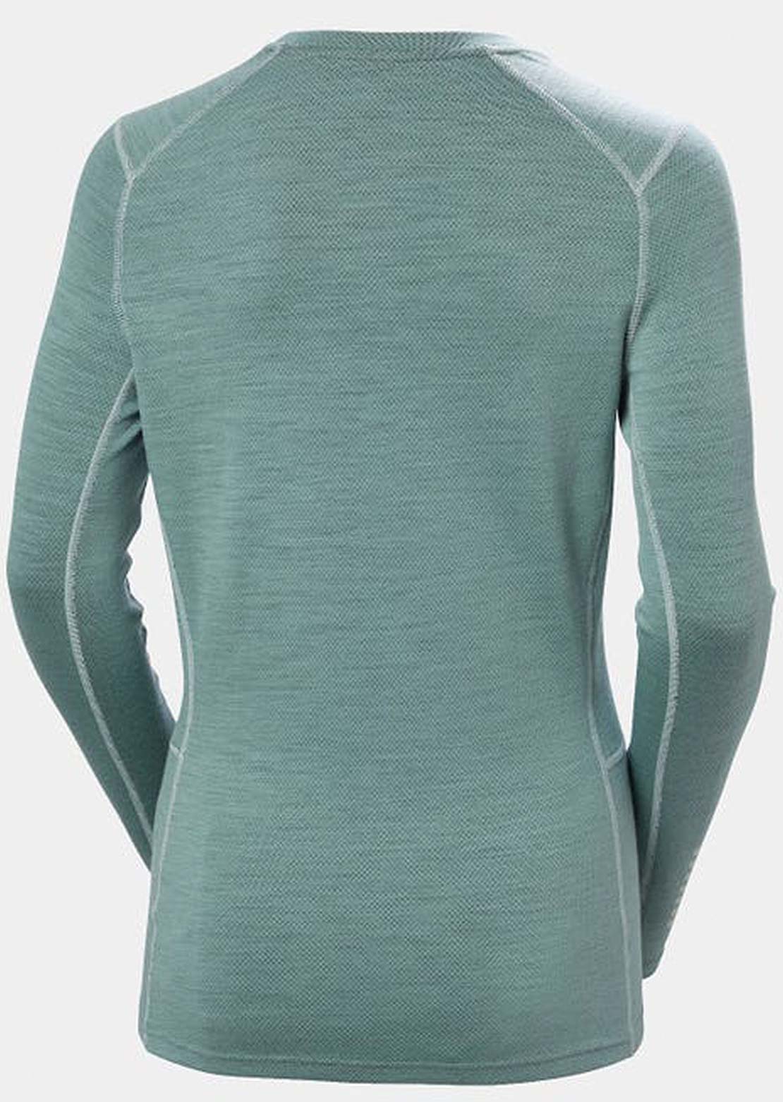 Helly Hansen Women's Lifa Merino Midweight Crew Long Sleeve Green Mist Mountain Camo A