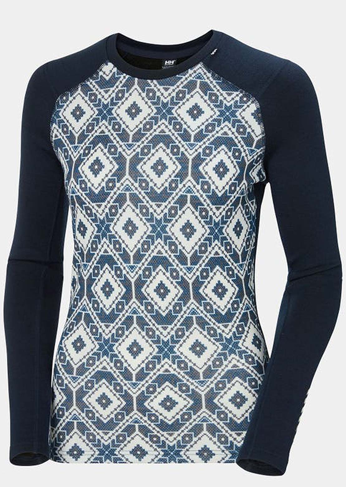 Helly Hansen Women's Lifa Merino Midweight Crew Long Sleeve Navy Star Pixel