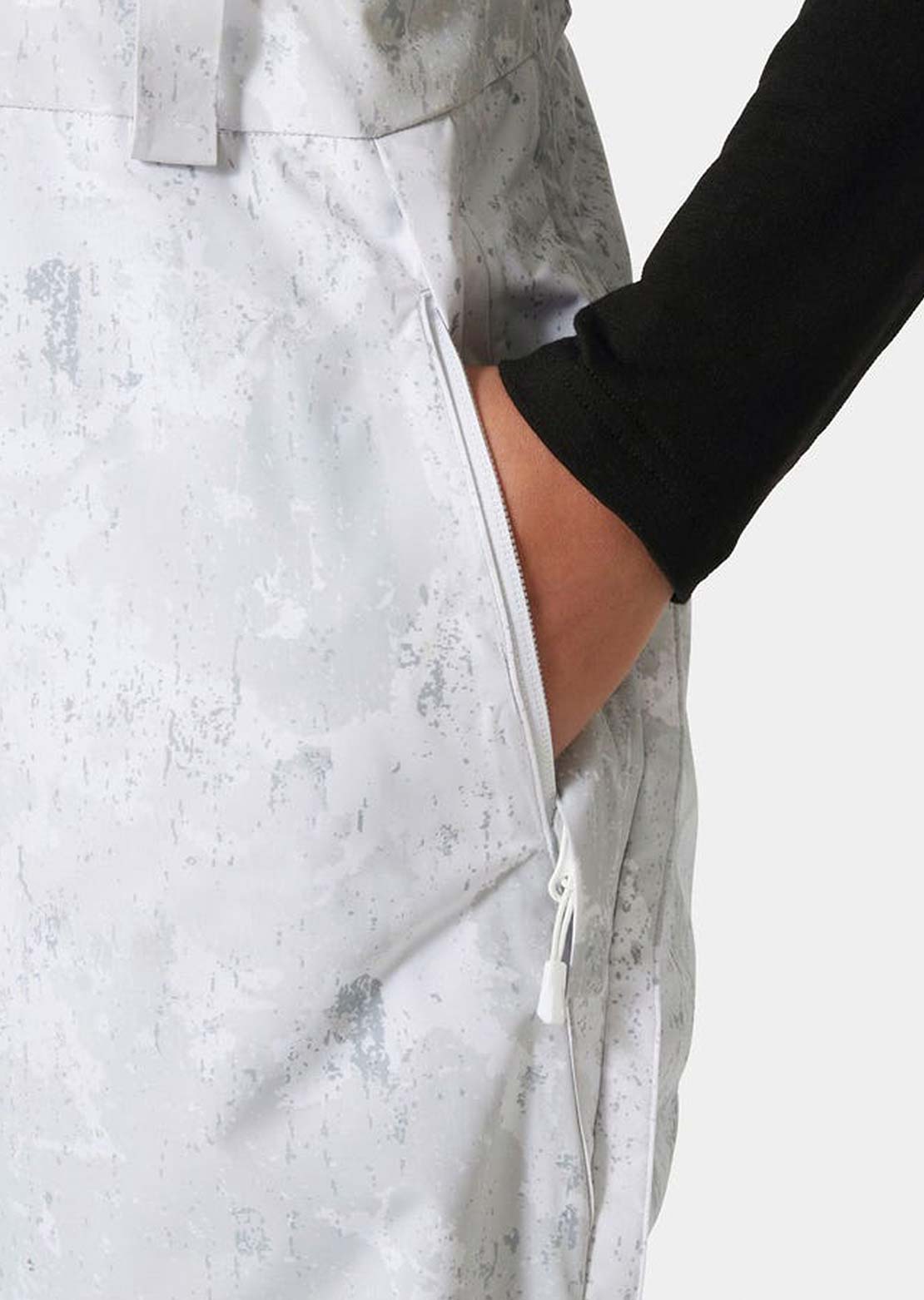 Helly Hansen Women&#39;s Powderqueen Bib Pants Grey Fog Snow Camo Aop