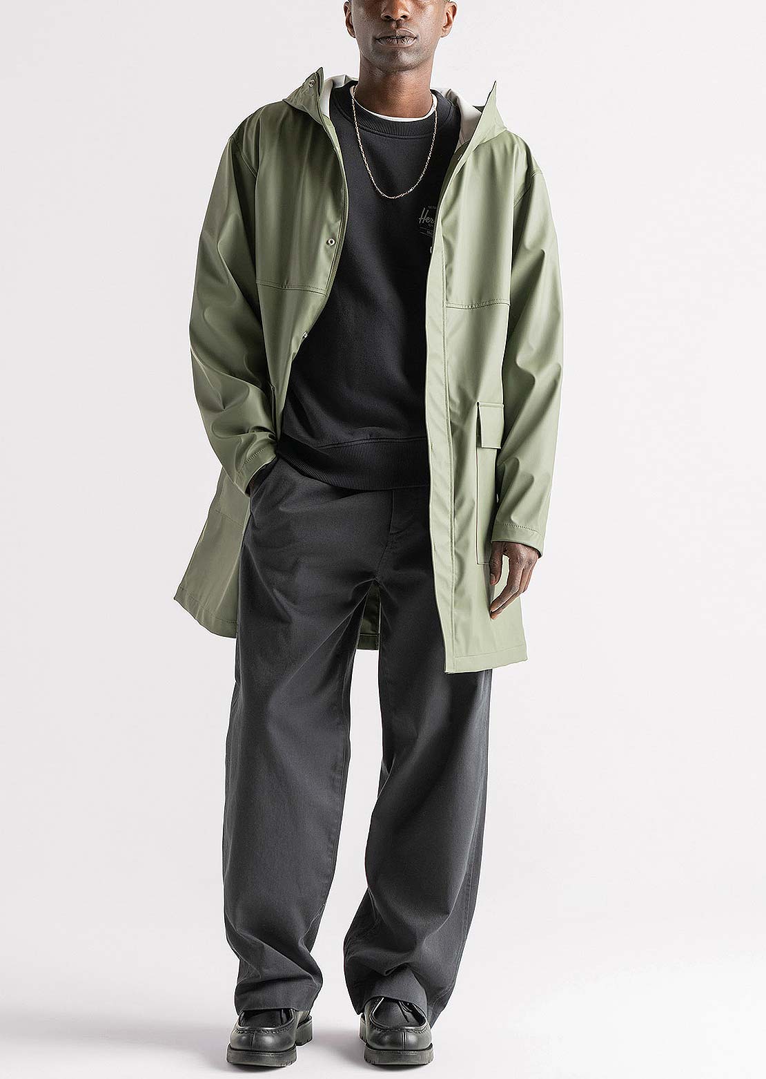 Herschel Men's Long Classic Rain Jacket Four Leaf Clover