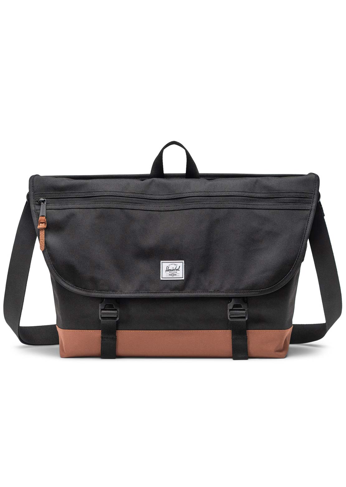 Herschel Unisex Cove Messenger Bag Black/Saddle Brown