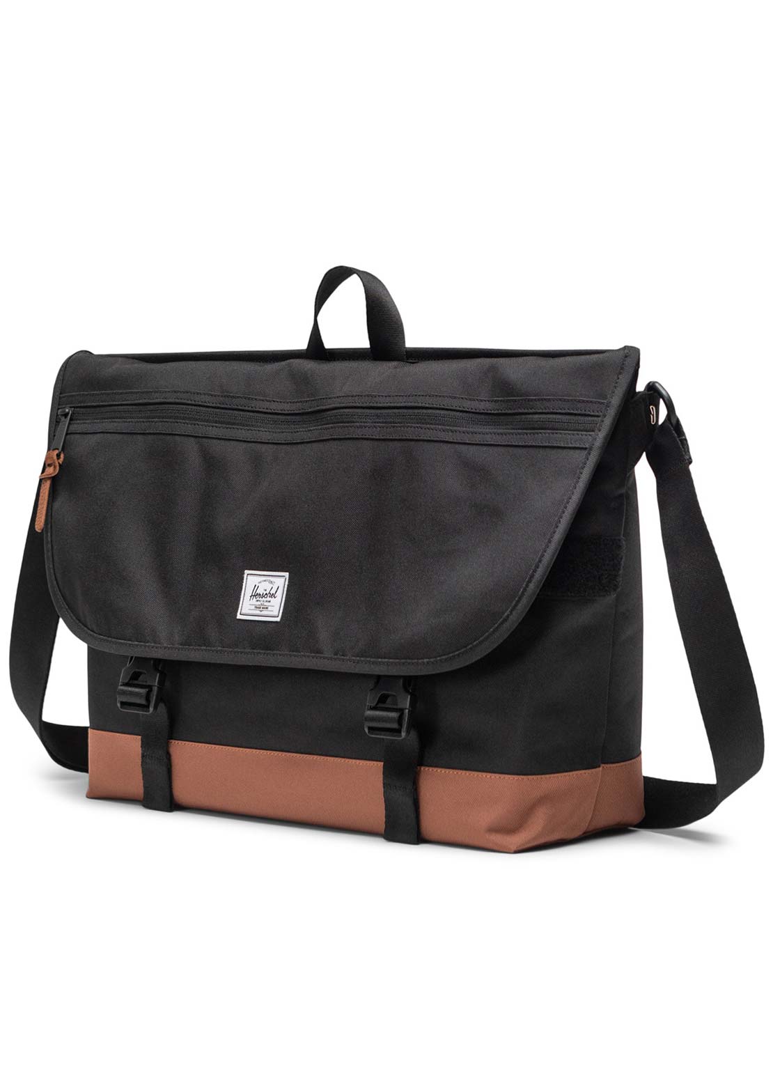 Herschel Unisex Cove Messenger Bag Black/Saddle Brown