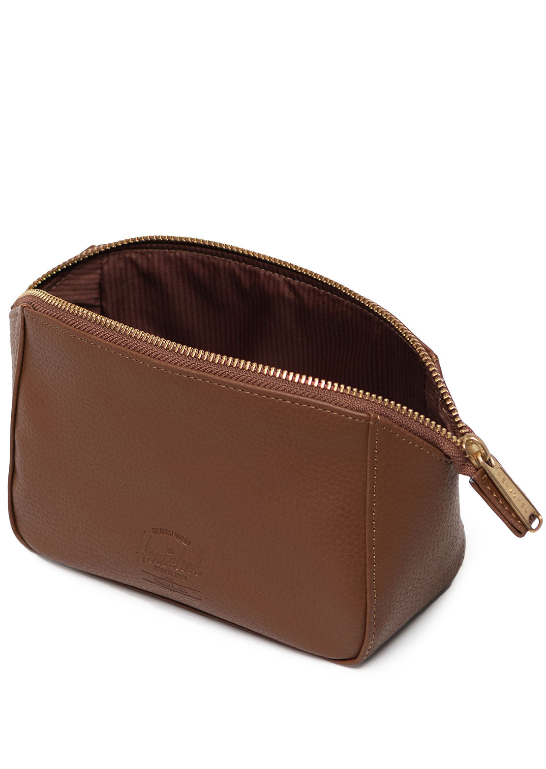 Herschel Unisex Milan Small Vegan Leather Toiletry Bag Saddle Brown