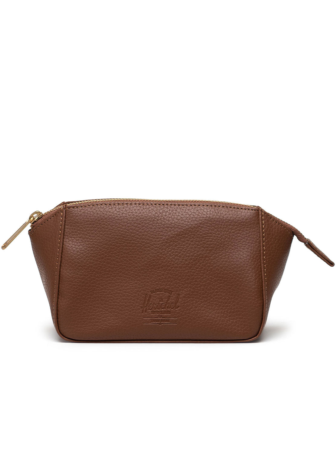 Herschel Unisex Milan Small Vegan Leather Toiletry Bag Saddle Brown
