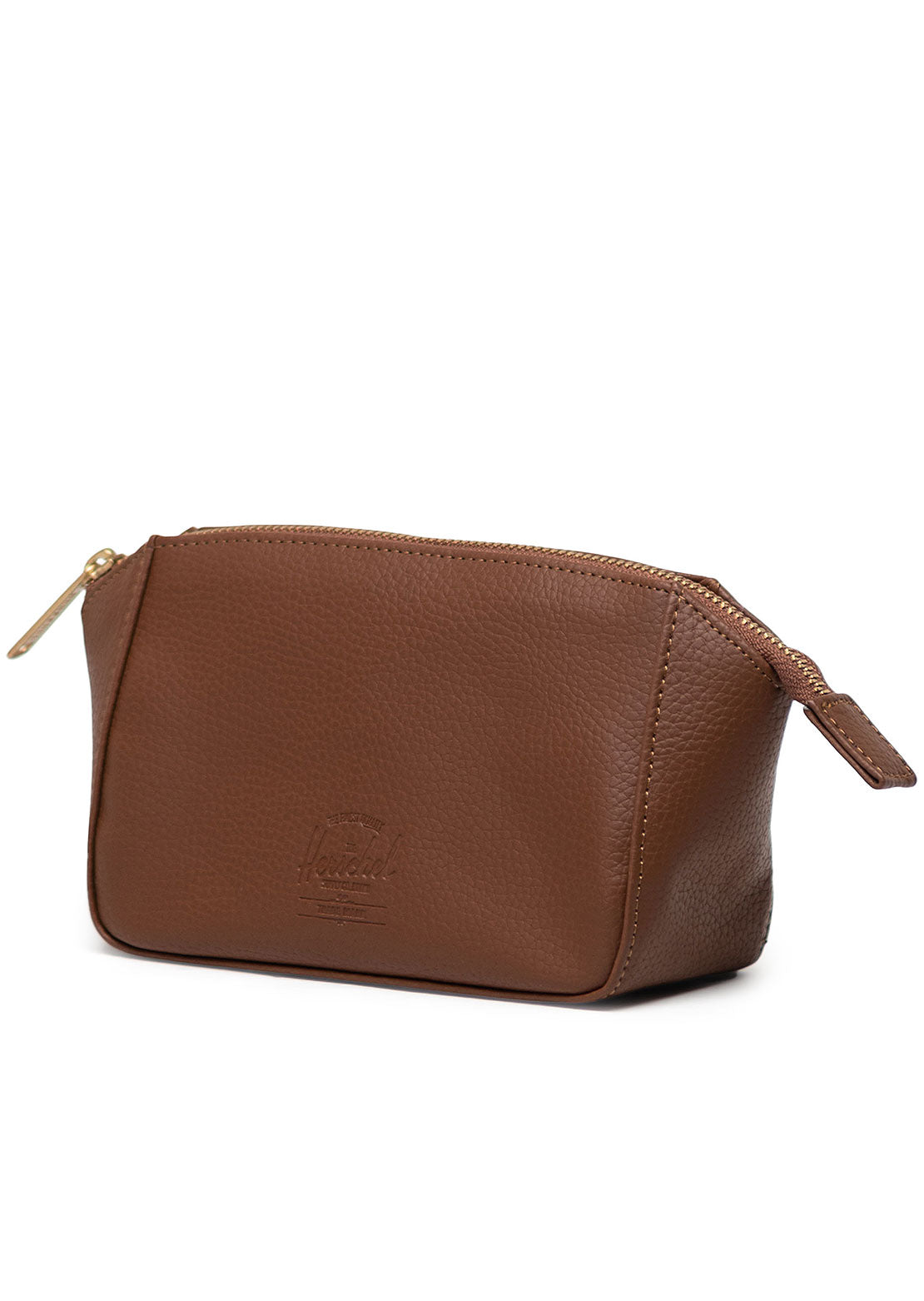 Herschel Unisex Milan Small Vegan Leather Toiletry Bag Saddle Brown