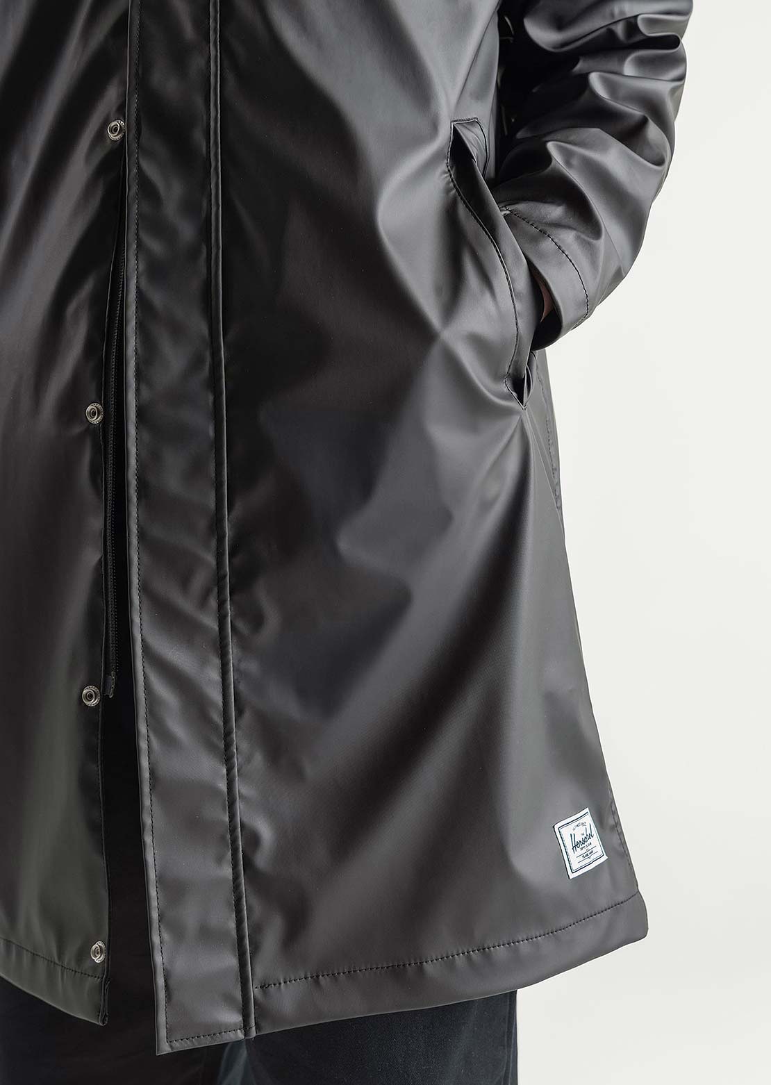 Herschel Women's Long Classic Rain Jacket Black