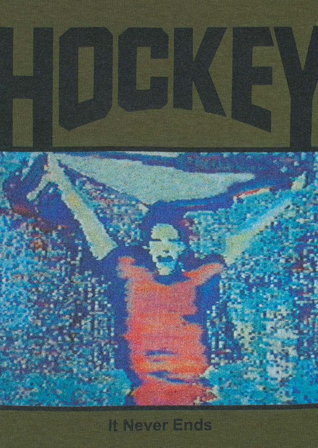 Hockey Unisex It Never Ends T-Shirt Army