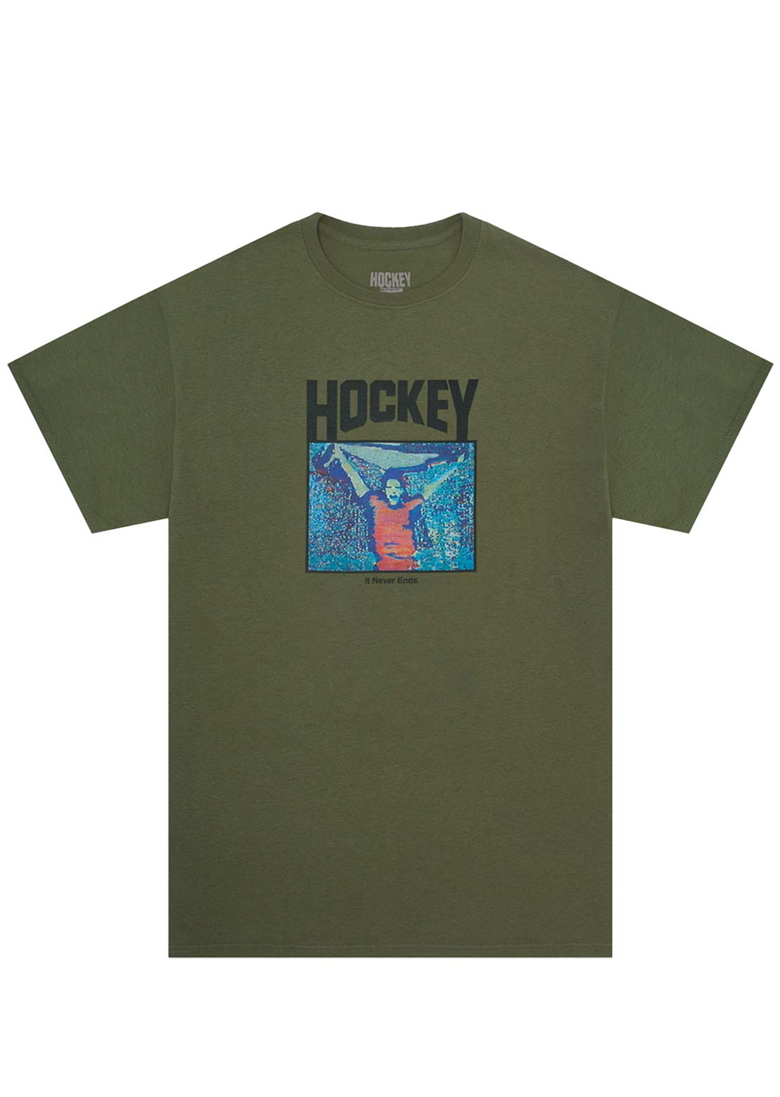 Hockey Unisex It Never Ends T-Shirt Army