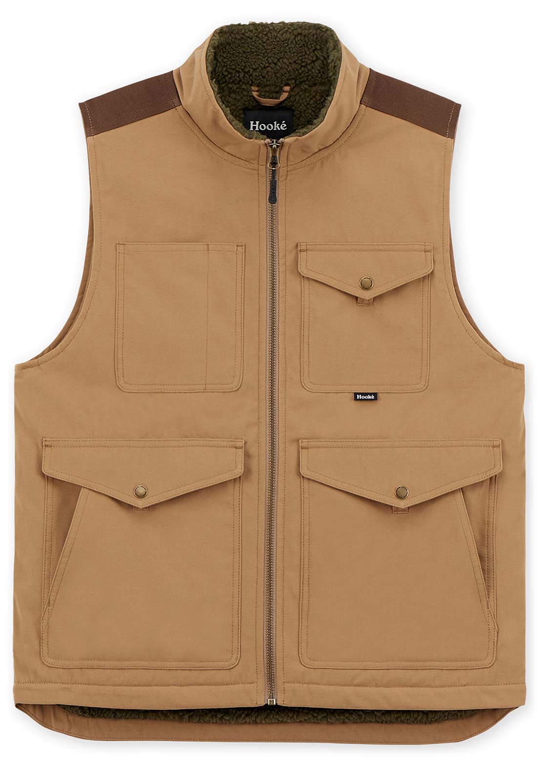Hooké Men's Cabin Pile Vest Maple & Dark Brown