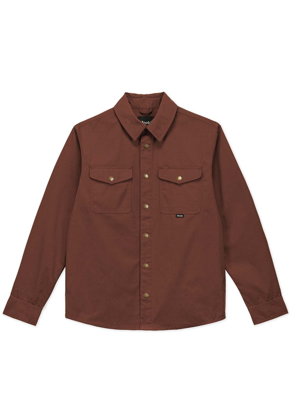 Hooké Men's Canvas Button Up Shirt Root Beer