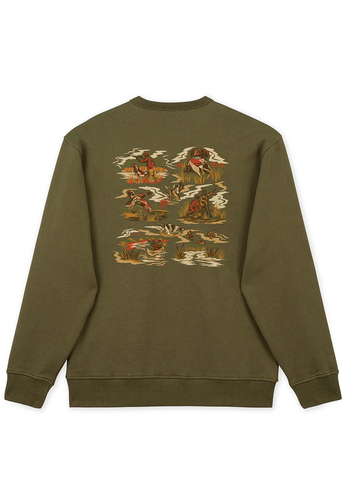 Hooké Men's Duck Hunting Crewneck Sweatshirt Burnt Olive